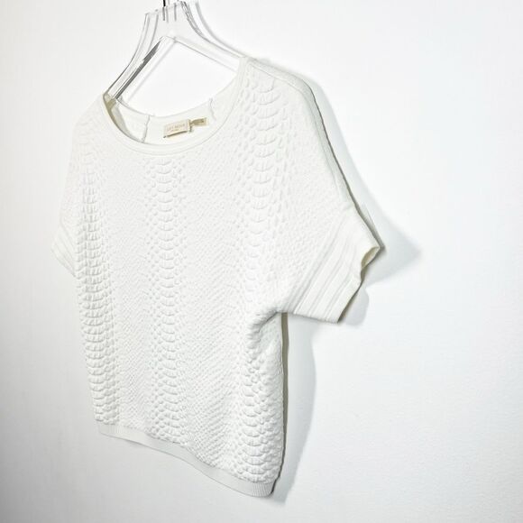 Ramy Brook Women’s Size XS Cream White Oversized Textured Sweater Crop Top - Picture 4 of 7